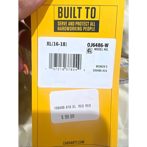 Carhartt NWT Insulated Quilted Bomber Jacket Oat Milk XL - Picture 3 of 3